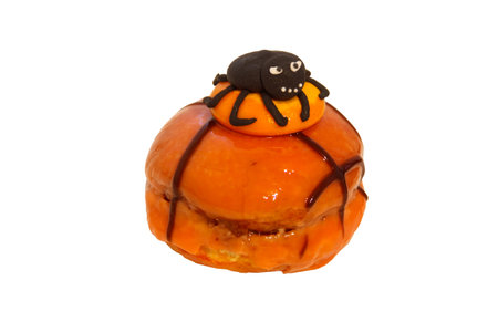 Creative Halloween cake isolated on white backgroundの写真素材