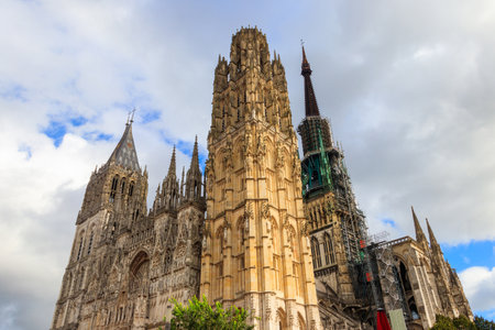 Cathedral Notre Dame of Rouen in Franceの写真素材
