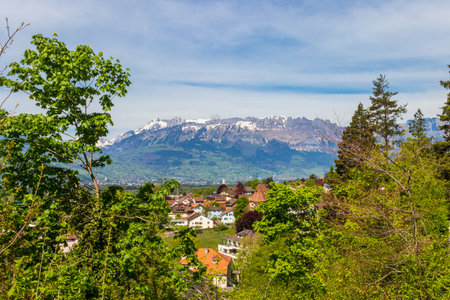 Aerial view of Vaduz city in Liechtenstein