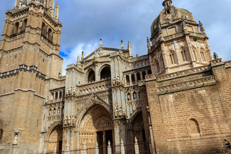 Exterior of Toledo Cathedral, Spainの写真素材
