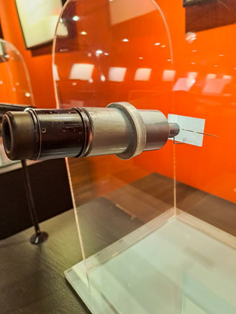 Ordino, Andorra - March15, 2024: Work of the world-famous Ukrainian microminiaturist Nikolai Siadristyi in Museum of Microminiatures in Ordino, Andorraのeditorial素材