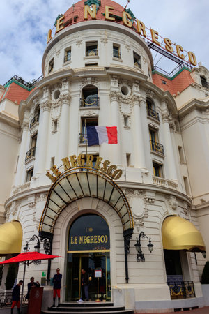 Nice, France - May 17, 2023: Hotel Negresco on the Promenade des Anglais in Nice, Franceのeditorial素材