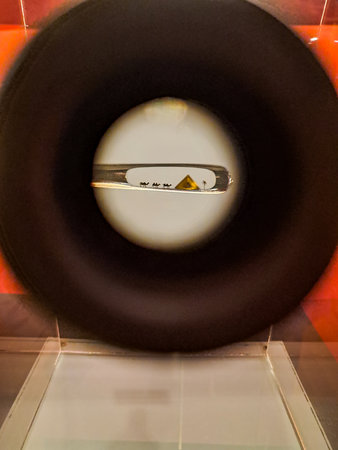 Ordino, Andorra - March15, 2024: Work of the world-famous Ukrainian microminiaturist Nikolai Siadristyi in Museum of Microminiatures in Ordino, Andorraのeditorial素材