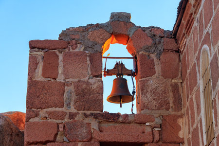 Chapel on a top of Mount Sinai (Moses Mount) in Egyptの写真素材