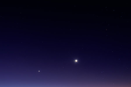 Background of the beautiful night sky with starsの写真素材