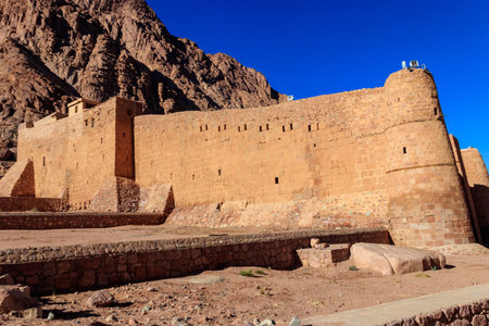 Saint Catherine's monastery (or Sacred Monastery of Mount Sinai) in Sinai Peninsula, Egyptの写真素材