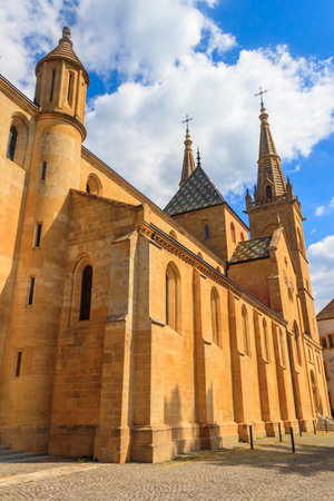 Collegiate Church of Notre-Dame in Neuchatel, Switzerlandの写真素材