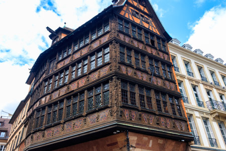Kammerzell House is one of the most famous buildings of Strasbourg, France, and one of the most ornate and well-preserved medieval civil housing buildings in late Gothic architectureの写真素材