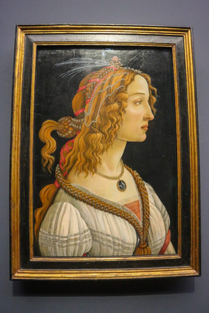 Frankfurt am Main, Germany - May 25, 2024: Artwork Portrait of a Young Woman (Portrait of Simonetta...