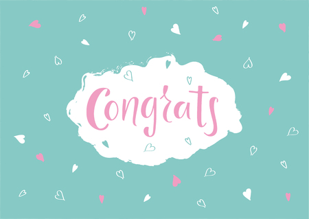 CONGRATS-handwritten invitation desigh.Motivation text.Perfect for advertising, poster, postcard, card, invitation, banner, lettering typography.Vector illustration EPS 10のイラスト素材