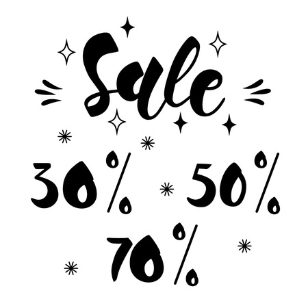 SALE - hand drawn lettering card background. Layout design  for  banner, flyer, invitation, poster,  discount.のイラスト素材