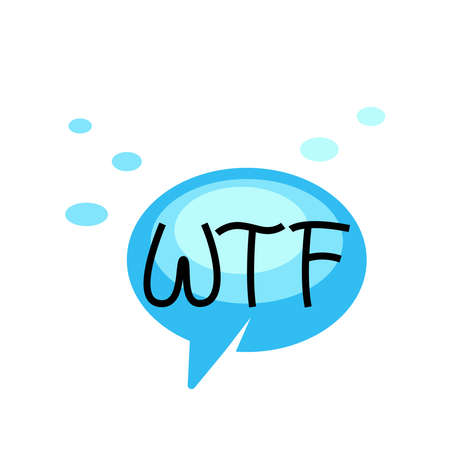 WTF Hand draw dialog words of Colorful. Bubble talk phrases.のイラスト素材