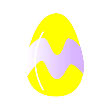 Easter egg. Isolated icon of religion holiday and egghunting vector design. Spring season painted eggs, ornaments of stripes, dots and abstracts elements. Colors Yellow with lilian.のイラスト素材