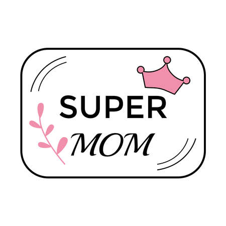 Blessed Momma Motivational and inspirational phrase. Pink and black colors. Happy Mother Day concept. Poster, banner, greeting card, tshirt design element. Vector illustration.のイラスト素材