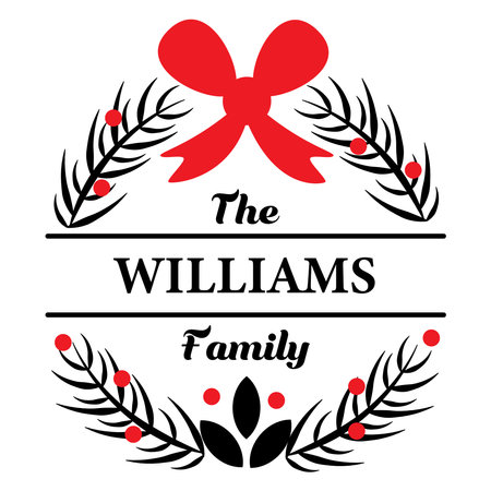 Christmas wreath. Family, wedding celebration monogram. Place for text. Vectorのイラスト素材