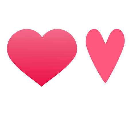 couple red gradient hearts. icon vector illustration. isolated on white backgroundのイラスト素材