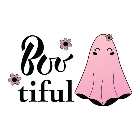 Boo tiful humoring halloween slogan. vector illustration. Great for kids and home decor projectsのイラスト素材