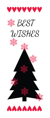 Best Wishes Celebration vertical sign vector design. Winter Farmhouse signs for Christmas decoration.のイラスト素材