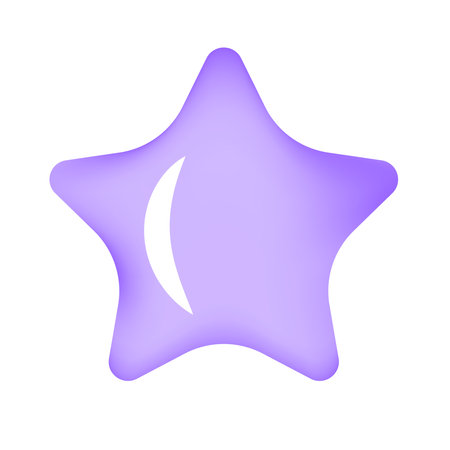 Three-dimensional inflated lilac star. Balloon for children's parties. Elements on white background. vectorのイラスト素材
