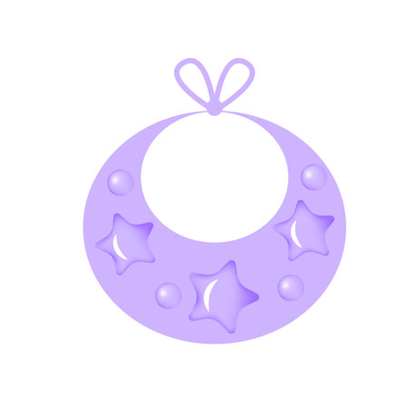 3d rendered lilac bib. Elements on white background. Vectorのイラスト素材