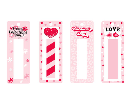 Valentines Day Mini Money Card. Lips balm holder. celebration card. vector illustration.のイラスト素材
