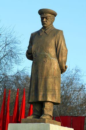 Monument Stalin. Close up on a background of sky