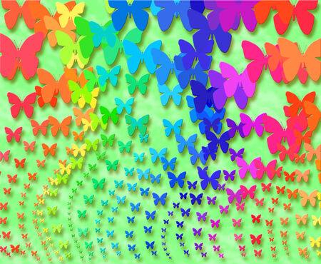 background of rainbow butterfliesの写真素材