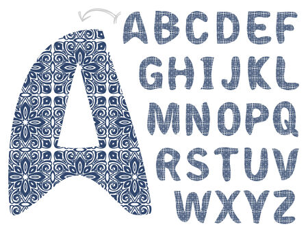 pattern design alphabetのイラスト素材
