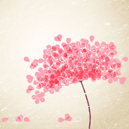 pink flower on grunge backgroundのイラスト素材