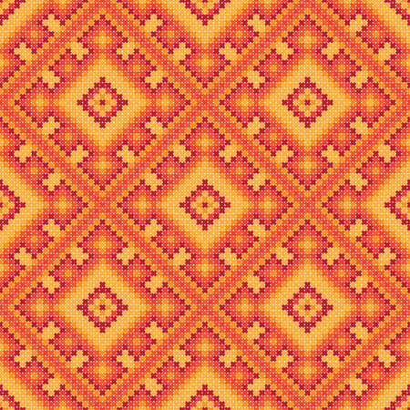 Cross stitch ornament seamless backgroundのイラスト素材