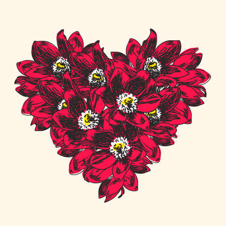 Flower heart vectorのイラスト素材