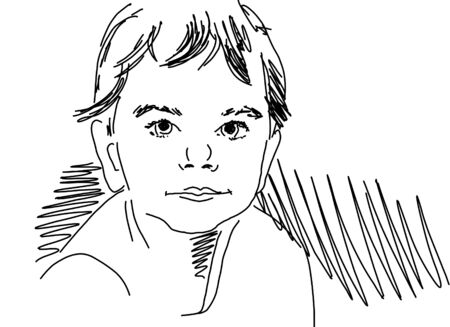 vector child from black lineのイラスト素材