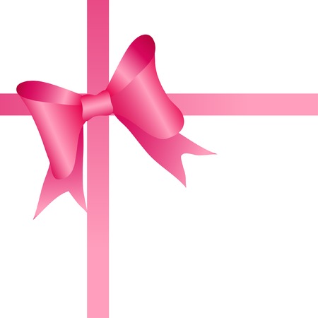 Pink bow on tape. Vector illustrationのイラスト素材