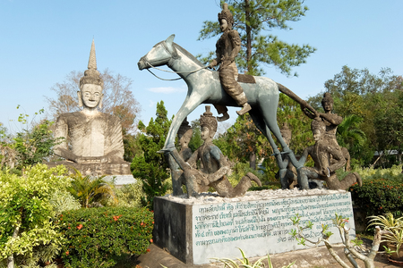 February 21, 2015: Buddha Park Sala Kaeo Kou,  Nong Khai, Thailandのeditorial素材