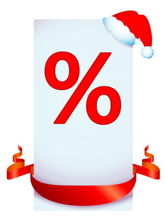 christmas discount with red ribbonのイラスト素材