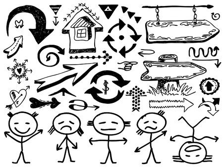 Hand drawn arrowsのイラスト素材