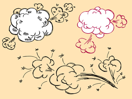 Hand Drawn Speech Explosion Bubblesのイラスト素材
