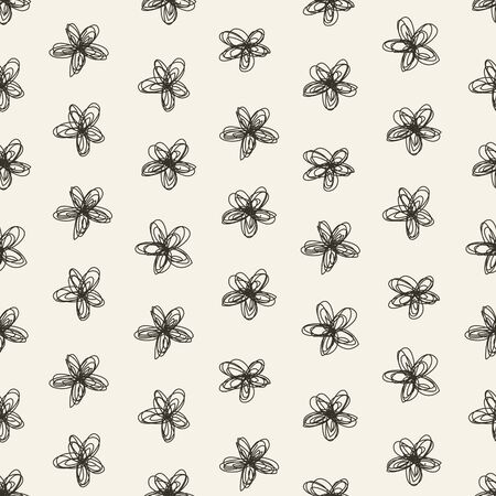Seamless hand drawn floral pattern. Repeating texture backgroundのイラスト素材