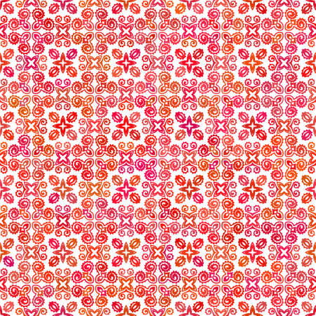 Abstract vector background Hand drawn delicate seamless ornament Red on whiteのイラスト素材