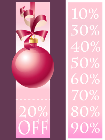 tag with christmas ball and bowのイラスト素材