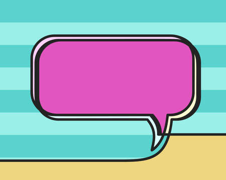 Pop art style continuous line drawing of speech bubble, Vector illustrationのイラスト素材