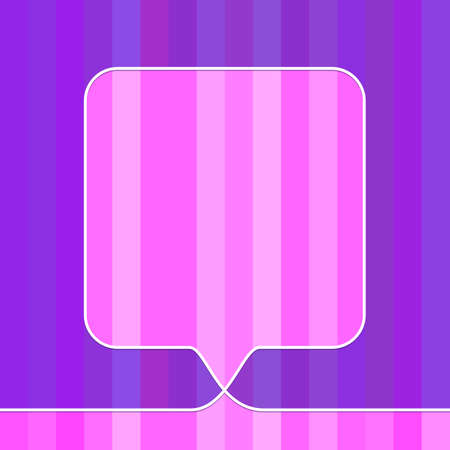 Square speech bubble made of one continuous line on striped pop art background, Vector illustrationのイラスト素材