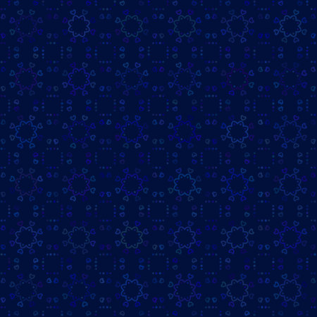 Abstract vector background Dark blue line heart Seamless texture
