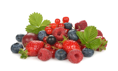 Fresh berries isolated on a white backgroundの写真素材