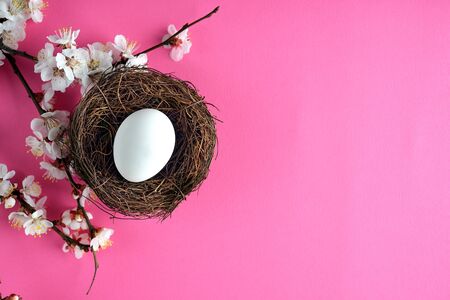 Actual easter composition on bright background