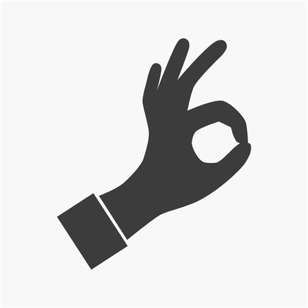 The OK icon. Okay symbol. Flat Vector illustrationのイラスト素材