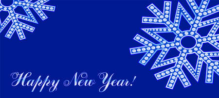 Brilliant snowflakes on a dark blue backgroundのイラスト素材