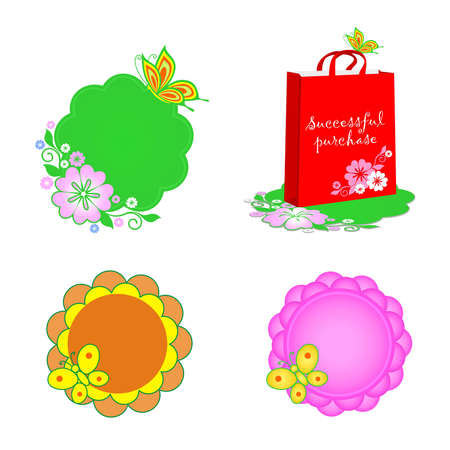 Four isolated frames on a white backgroundのイラスト素材