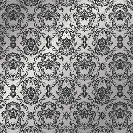 Graceful decorative wallpaper of silvery tones