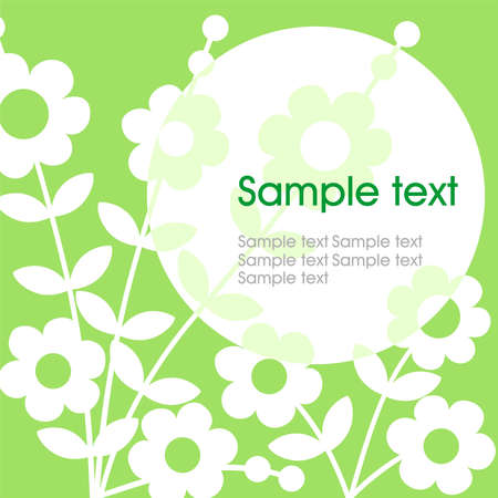 white flowers on a green backgroundのイラスト素材